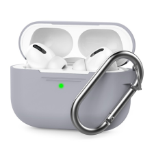 Phoner Simple Apple Airpods Pro szilikon tok akasztóval, szürke audió kellék