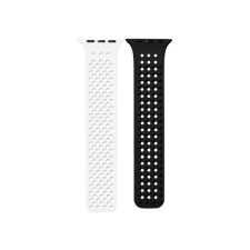 Phoner Spike Apple Watch szilikon szíj 38/40/41mm fehér/fekete (72545) (PH72545) okosóra kellék
