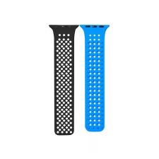 Phoner Spike Apple Watch szilikon szíj 38/40/41mm fekete/kék (72686) okosóra kellék