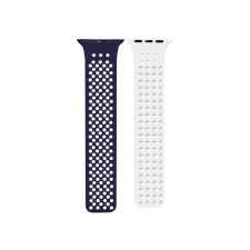Phoner Spike Apple Watch szilikon szíj, 38/40/41mm, kék/fehér okosóra kellék