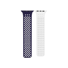 Phoner Spike Apple Watch szilikon szíj 38/40/41mm kék/fehér (72546) (PH72546) okosóra kellék