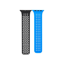 Phoner Spike Apple Watch szilikon szíj, 49/45/44/42mm, fekete/kék okosóra kellék