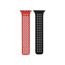 Phoner Spike Apple Watch szilikon szíj, 49/45/44/42mm, piros/fekete okosóra kellék