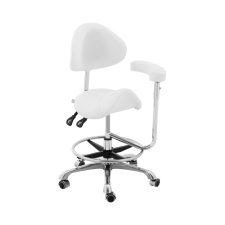physa Nyeregszék karfával - állítható magasságú háttámla és ülés - cm - 150 kg - Fehér bútor