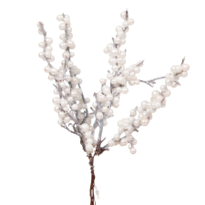 Pick bogyós ág fehér 21cm dekorációs kellék