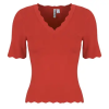 Pieces Blúzok PCJULINE SS V-NECK KNIT Piros EU M