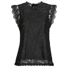 Pieces Blúzok PCOLLINE SL LACE TOP Fekete EU M