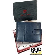 Pierre Cardin RF védett, sötétkék, nyelves nagy bőr férfi pénztárca PC2131