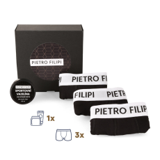 Pietro Filipi Férfi ajándékkészlet 3PACK boxeralsó és vazelin az intim részekre Pietro Filipi (4PAZ1) XL