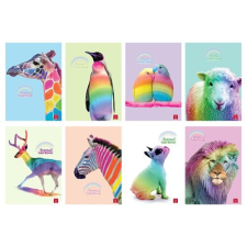 PIGNA Füzet Pigna Animal Rainbow A/4 tűzött 38 lapos vonalas, margós füzet