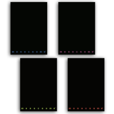 PIGNA Füzet Pigna Black &amp; Fluo A/4 tűzött 42 lapos kockás margós füzet