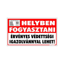 Piktogram Helyben fogyasztani érvényes védettségi igazolvánnyal lehet "C" információs címke