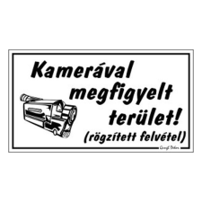 Piktogram Kamerával megfigyelt terület fehér információs címke