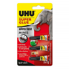 Pillanatragasztó UHU Super Glue Mini 1 gr 3 db/bliszter ragasztó