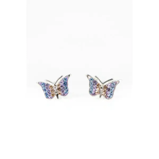  Pillangó Alakú Lila-Rózsaszín Swarovski® Köves S925 Ezüst Fülbevaló fülbevaló