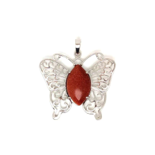 Pillangó fém medál Goldstone vörös 4,5x4cm medál