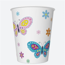 Pillangó With Flowers papír pohár 8 db-os 250 ml party kellék