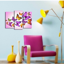  Pillangók, 3 részes falikép, falmatrica szett tapéta, díszléc és más dekoráció