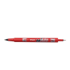 Pilot Alkoholos marker, 0,8/2 mm, kétvégű, PILOT "Twin", piros