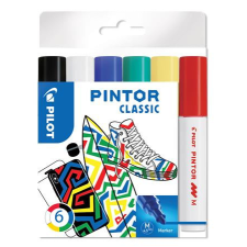 Pilot Dekormarker készlet, 1,4 mm, PILOT &quot;Pintor M&quot; 6 különböző klasszikus szín filctoll, marker