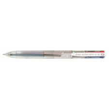 Pilot Golyóstoll, 0,27 mm, nyomógombos, négyszínű, PILOT Super Grip G, áttetsző (PSGGNY4) toll