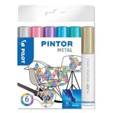 Pilot &quot;Pintor M&quot; dekormarker készlet 6 különböző metál szín (PIN-MET-S6-M / PDMPTMM6) filctoll, marker
