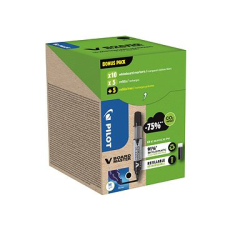 Pilot V-Board Master fehér táblához Greenpack, fekete - 10 darab + 10x utántöltő, fekete filctoll, marker