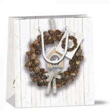Pine Cone Wreath papír ajándéktáska 22x13x25cm ajándéktasak