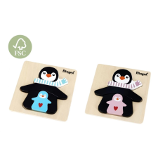  Pingvin és fiókái fa puzzle puzzle, kirakós