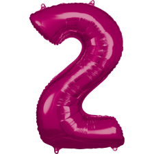Pink óriás szám fólia lufi 2-es, 88*50 cm party kellék