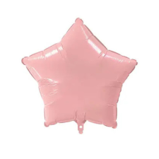  Pink Pastel Star, Rózsaszín csillag fólia lufi 46 cm party kellék