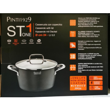 Pintinox ST1 lábos kőhatású bevonattal+üveg fedő, 24 cm konyhai eszköz
