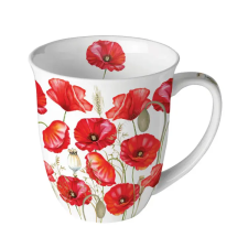  Pipacs mintás porcelán bögre 400ml - Poppy all over bögrék, csészék