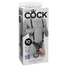 Pipedream 10" Hollow Strap On Suspender System Light/Black műpénisz, dildó