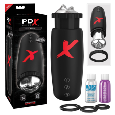 PIPEDREAM EXTREME TOYZ PDX Elite Moto Bator - szívó, vibráló ajkak maszturbátor (fekete) egyéb erotikus kiegészítők férfiaknak