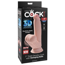 Pipedream - King Cock Plus 7" Triple Density Cock With Swinging Balls Light műpénisz, dildó