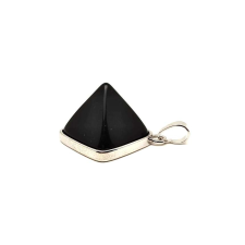 Piramis medál fémmel Ónix 2x2cm medál