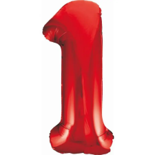  Piros 1-es Red szám fólia lufi 85 cm party kellék