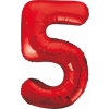 Piros 5-ös Red szám fólia lufi 85 cm