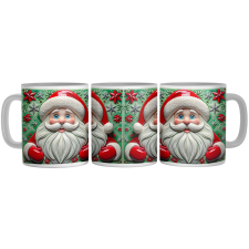 Piros és Zöld Porcelán Télapó - 3D Mintás Bögre bögrék, csészék