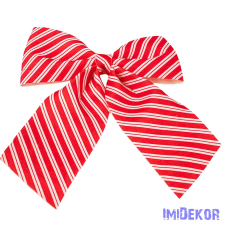  Piros-fehér csíkos masni, 28 x 34cm dekorációs kellék