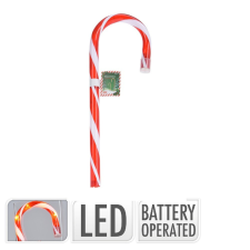  Piros-fehér pálca LED-es 34cm dekorációs kellék