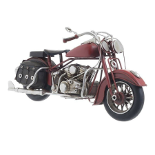  piros fém chopper motorkerékpár 27,5x11x14,5 cm autópálya és játékautó