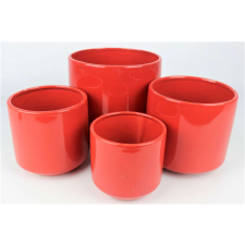 Piros kerek kerámia virágcserép 15cm kerti tárolás