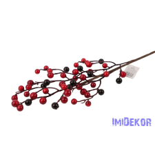  Piros mix bogyós ág 54cm dekorációs kellék