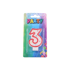 Piros partijel gyertya – szám 3 party kellék