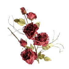  Piros színű rózsaág csillogó részletekkel dekoráció