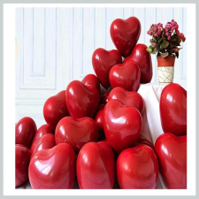  Piros szív alakú lufi szett 100 db 39129094-100 party kellék