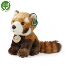 Piros ülő plüss panda 18 cm plüssfigura