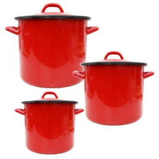 Piros zománcozott fazék 15 Liter edény